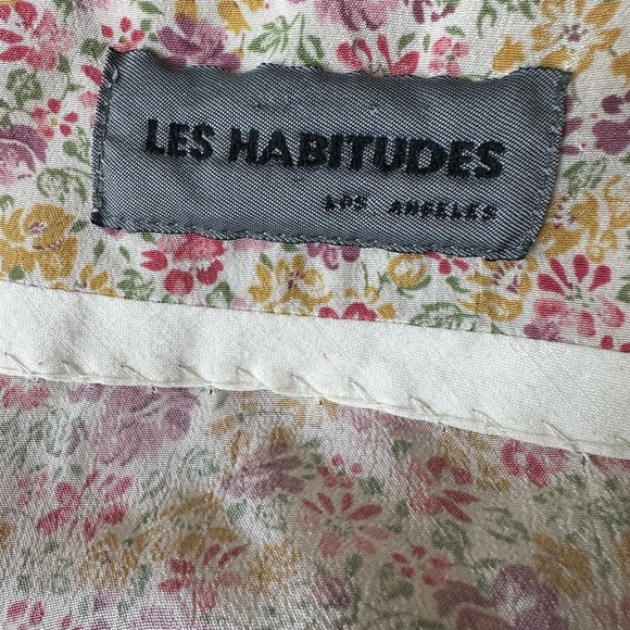 Vintage 90s designer Les Habitudes ditsy floral babydoll dress size large - Picture 9 of 11